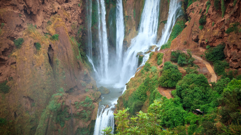 Rietošās saules zeme Maroka ar Jauno gadu pie Atlantijas okeāna