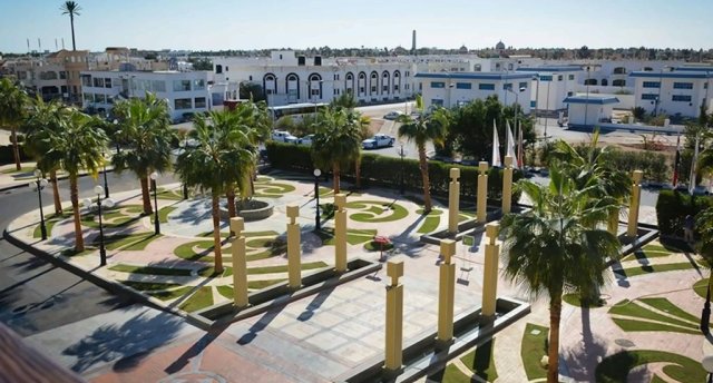 Viesnīcas skats Ēģiptē, Hurgada ar baseinu